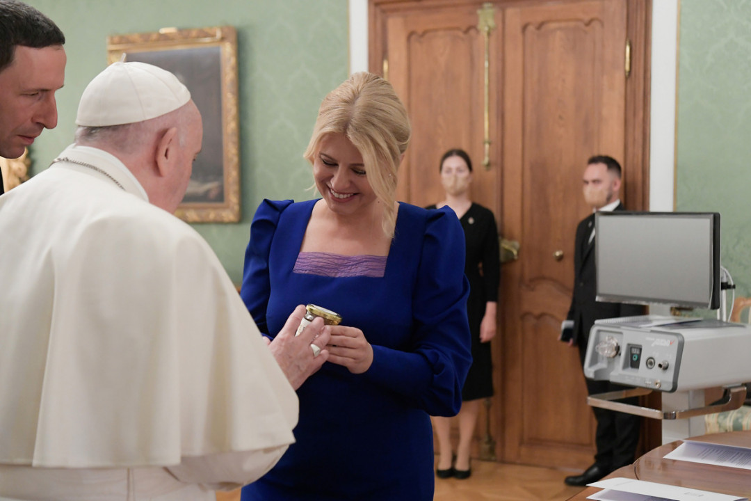 Papež s slovaško predsednico