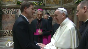 Predsednik vlade Miro Cerar s papežem Frančiškom