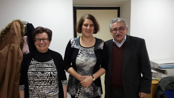 Sonja s predsednikom društva Janezom Solino in tajnico društva Brigito Primožič