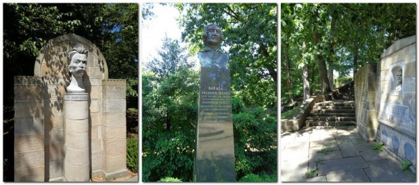 Spomeniki Ivanu Cankarju, F. I. Baragu in Simonu Gregorčiču