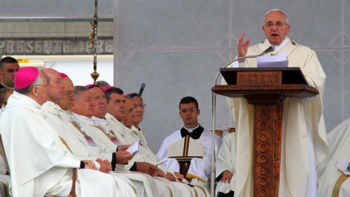 Papež Frančišek pri sveti maša v Redipuglii
