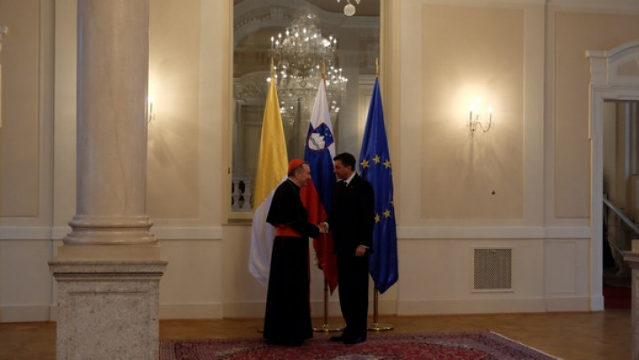 Kadinal Parolin in predsednik Pahor