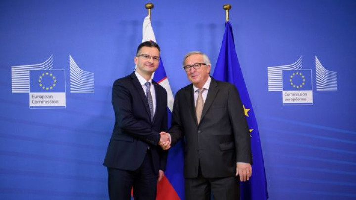 Premier Marjan Šarec in predsednik Evropske komisije Jean-Claude Juncker