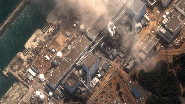 Poškodovana jedrska elektrarna v Fukušimi (foto: http://www.digitalglobe.com/)