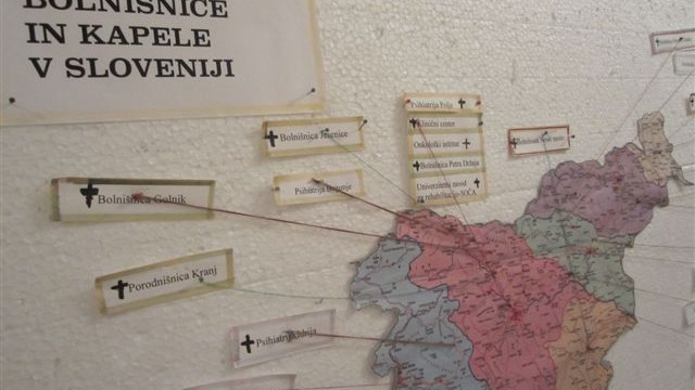 Zemljevid bolnišnic in kapel v Sloveniji  (foto: Bolniška župnija)