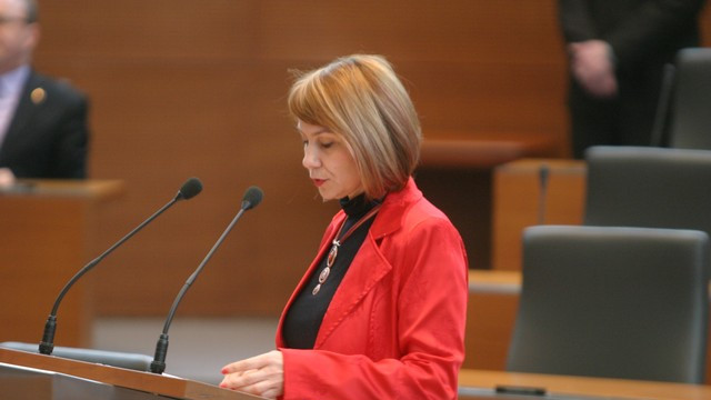 Alenka Jeraj v imenu odbora za delo, družino in socialne zadeve. (foto: ARO)