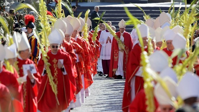 Papež Frančišek, cvetna nedelja, Vatikan (foto: RV)