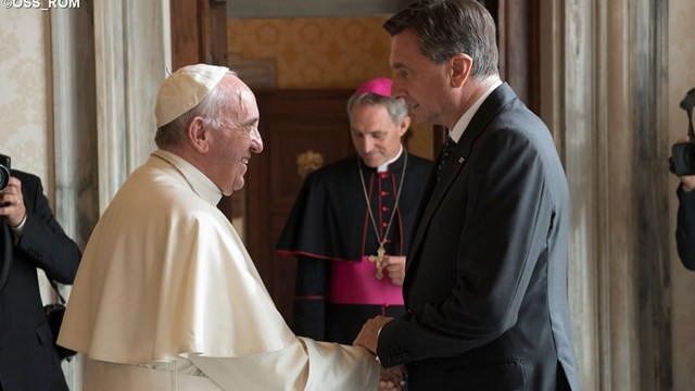 papež s predsednikom Pahorjem (foto: Radio Vatikan)