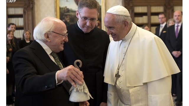 Irski predsednik pri papežu (foto: Radio Vatikan)