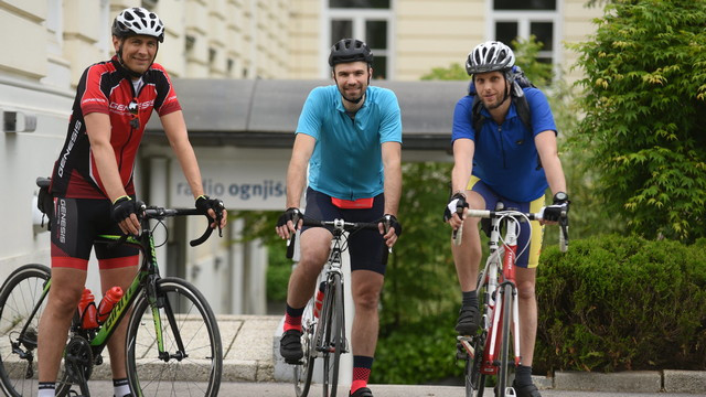 Andrej, Blaž in Andrej, jedro radijske kolesarske ekipe (foto: Rok Mihevc)