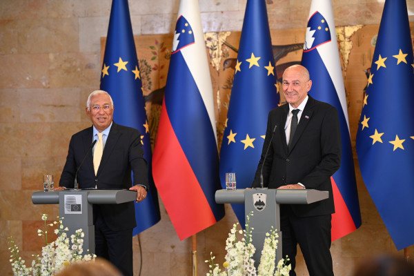 Janša in Costa o prihodnjem proračunu EU: slovenski prioriteti varnost in kohezija