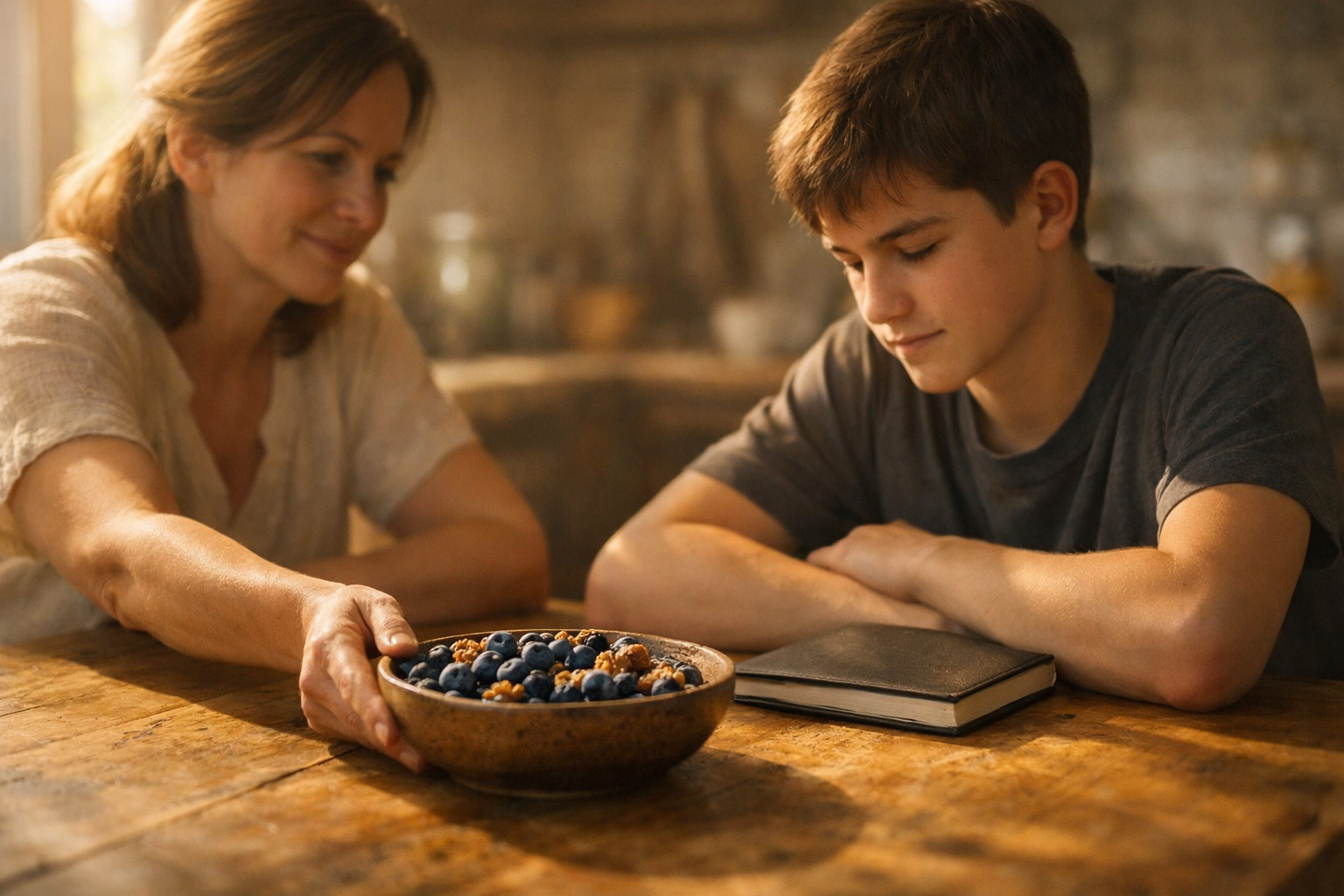 Kadar zasloni in šolski pritiski ustvarijo čustveni zid, je pot do najstnika včasih tlakovana s preprostimi, nevsiljivimi gestami. Ponudite zavezništvo, prisluhnite in zagotovite prave pogoje – od svežega zraka v sobi do borovnic za možgane.