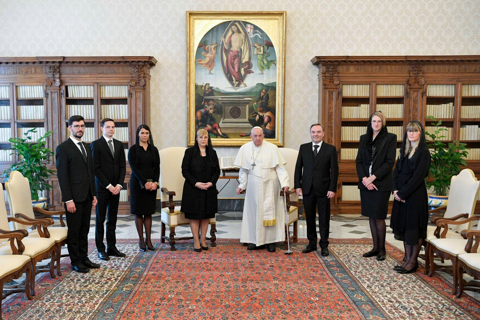 Srečanje slovenske delegacije s papežem Frančiškom