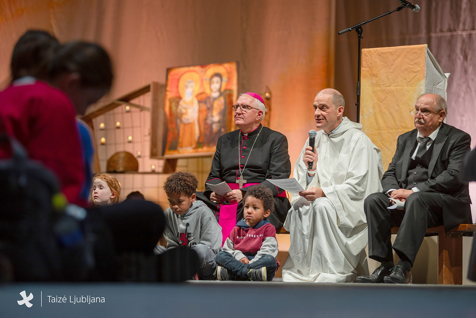 Ljubljanski nadškof Stanislav Zore, br. Matthew in nekdanji evangeličanski škof Geza Filo