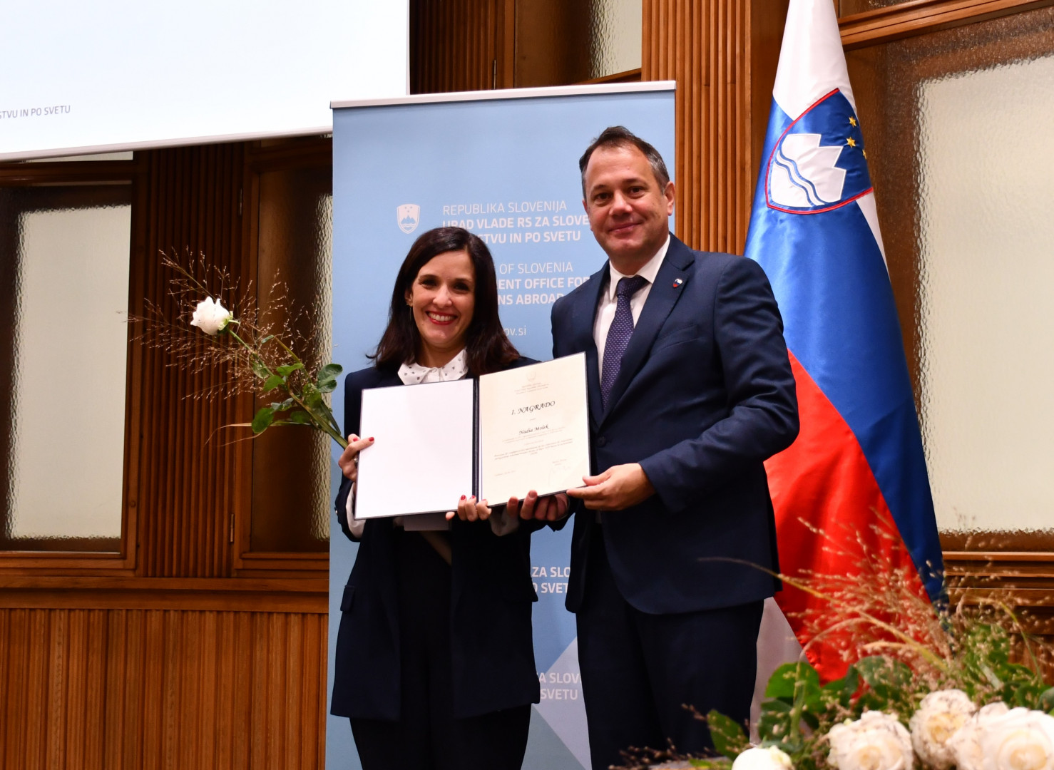 Nadia Molek in minister Arčon