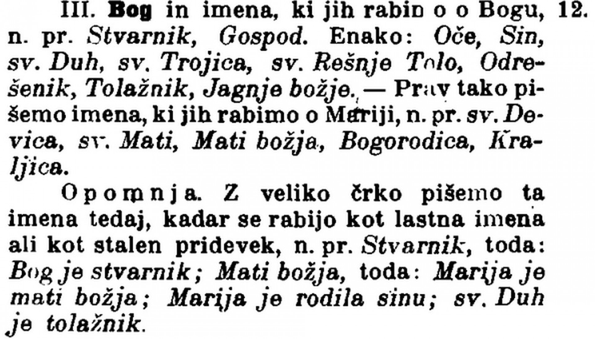 Pisanje poimenovanja Boga in božjega v Breznikovem pravopisu leta 1920, str. 7
