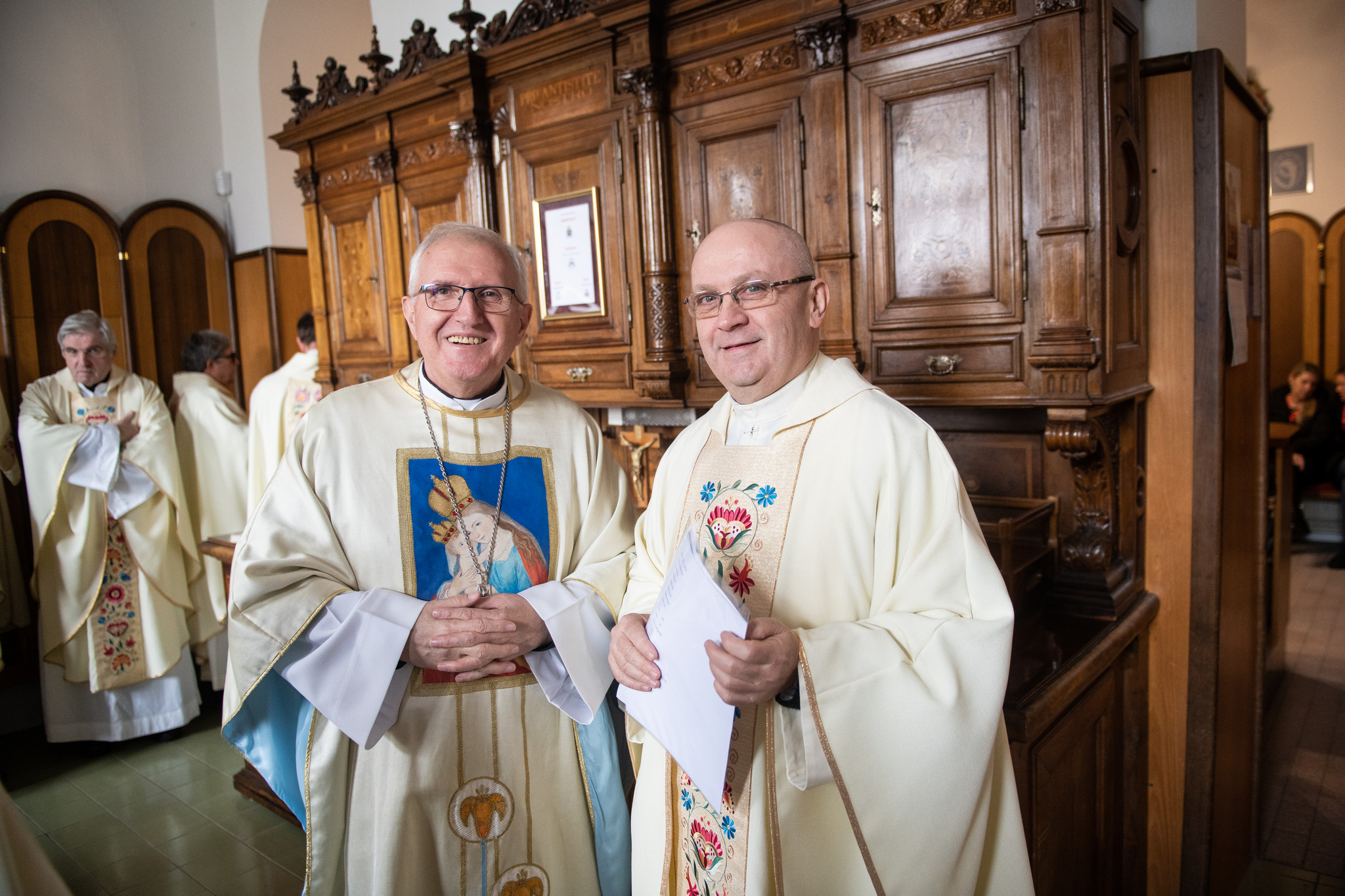 Ljubljanski nadškof Stanislav Zore in direktor Radia Ognjišče Franci Trstenjak