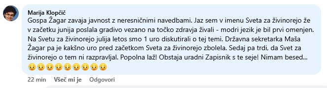 Odziv dr. Marije Klopčič