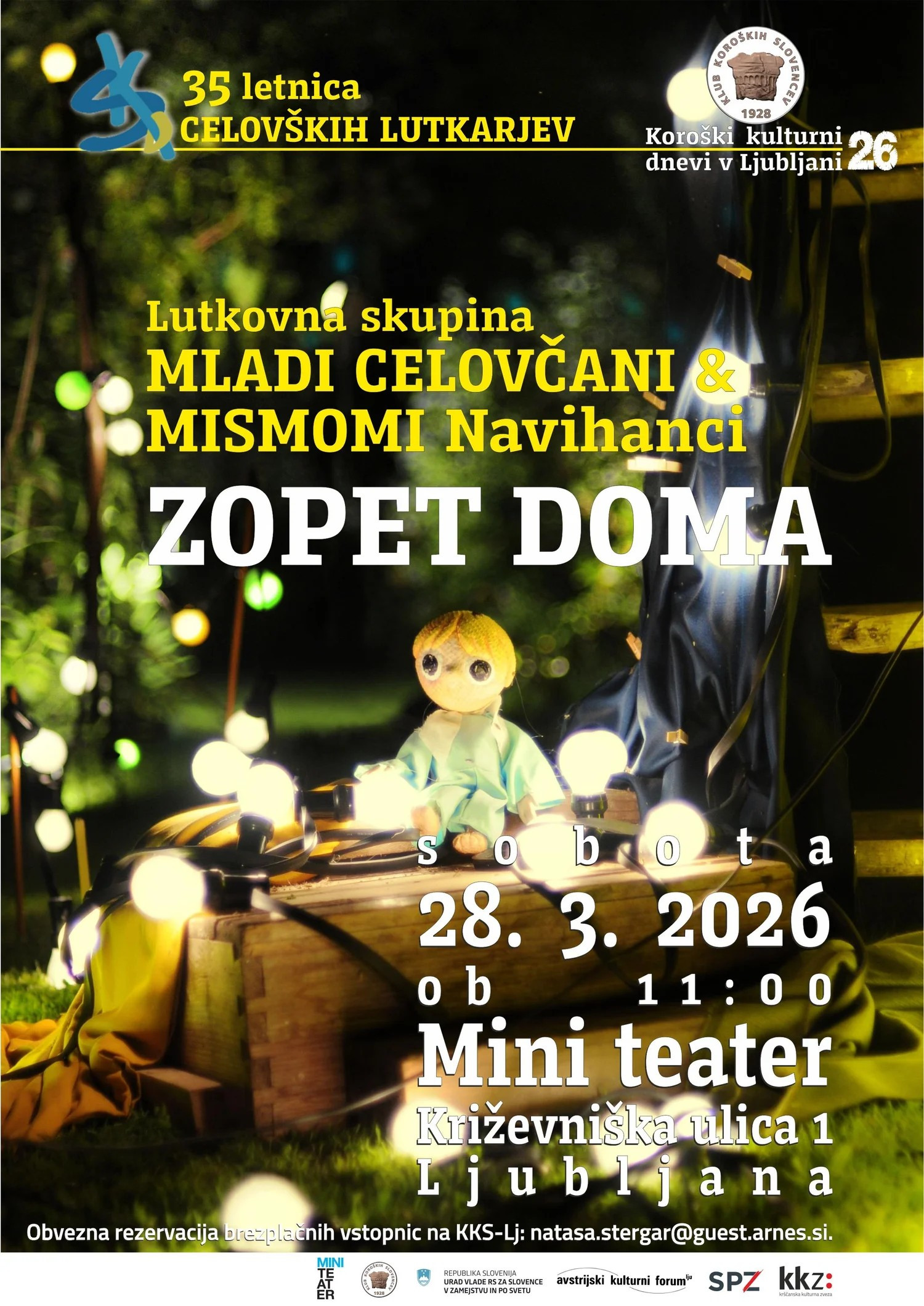 Vabilo na lutkovno predstavo Zopet doma