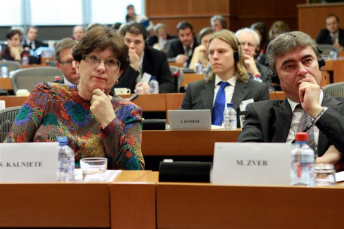 Evropska poslanca Sandra Kalniete in Milan Zver