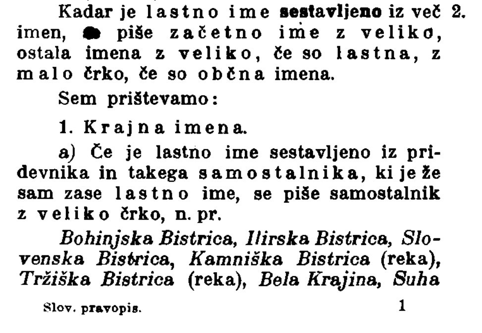 Pisanje krajevnih imen pred 105 leti 
