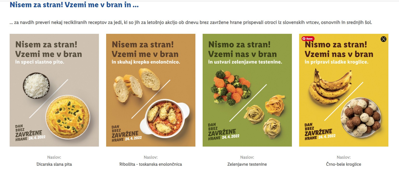 Na Lidlovi spletni strani najdete nekaj uporabnih receptov iz sestavin, ki bi jih sicer najraje zavrgli
