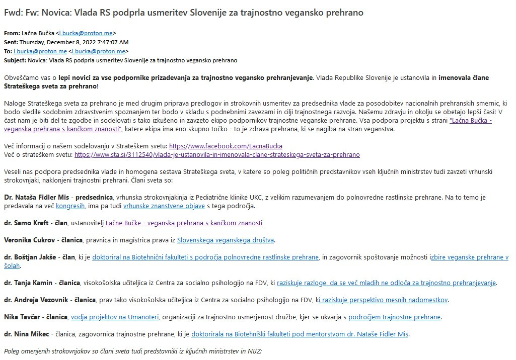 Neznanci naj bi ponaredili oziroma ukradli identiteto elektronskega nabiralnika in na ta način na naslove več medijev poslali zavajajoče elektronsko sporočilo...