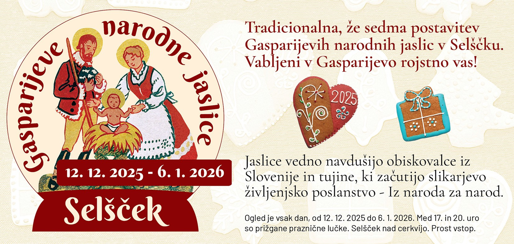 Vabilo k ogledu tradicionalne razstave v rojstni vasi Maksima Gasparija