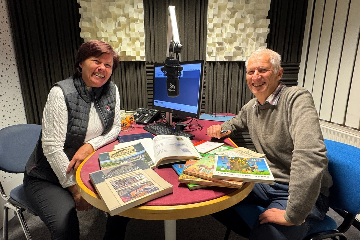 Roman Gašperin in voditeljica Slavi Košir