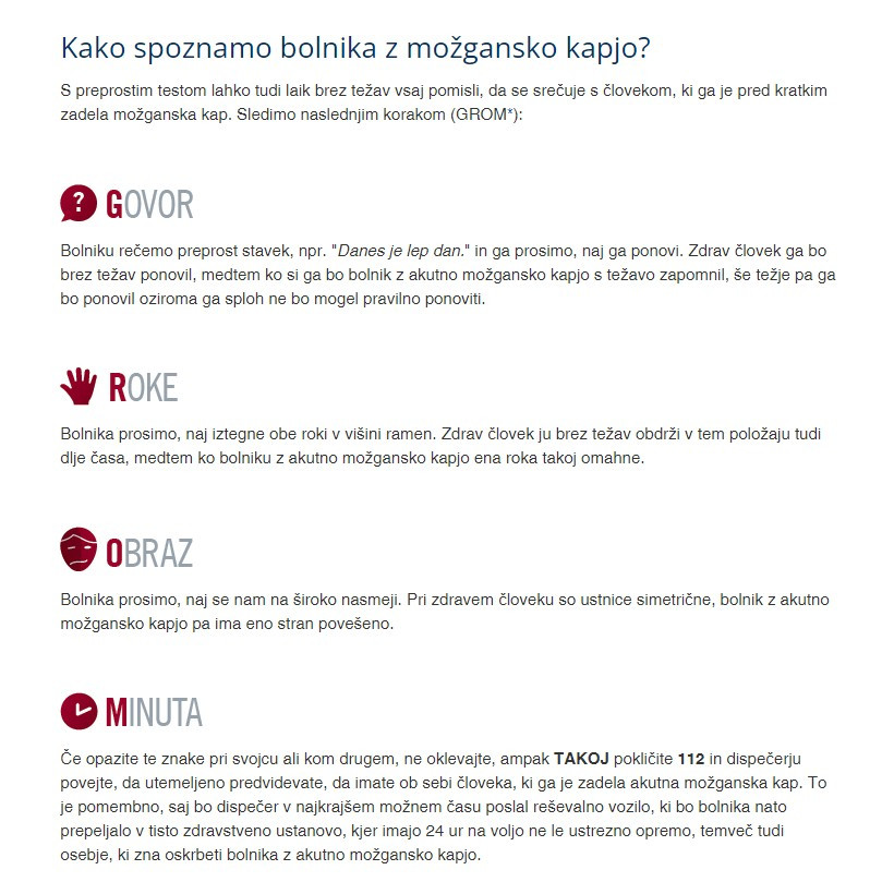 Gre res za možgansko kap? Sledimo korakom GROM!