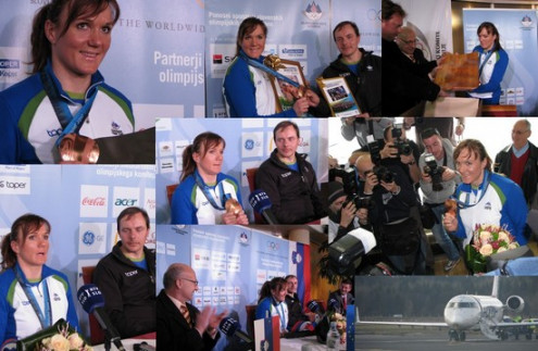 Sprejem olimpijke Petre Majdič