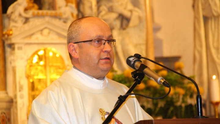 Msgr. Franci Trstenjak pri homiliji