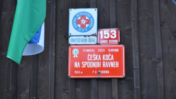 Češka koča - tabla