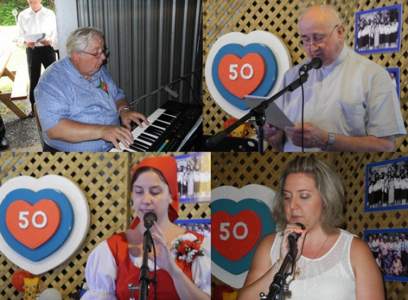 Organist Franc Rogan, Jože Zupančič CM, Andreja Tkalec in Rozna Maria Rogan