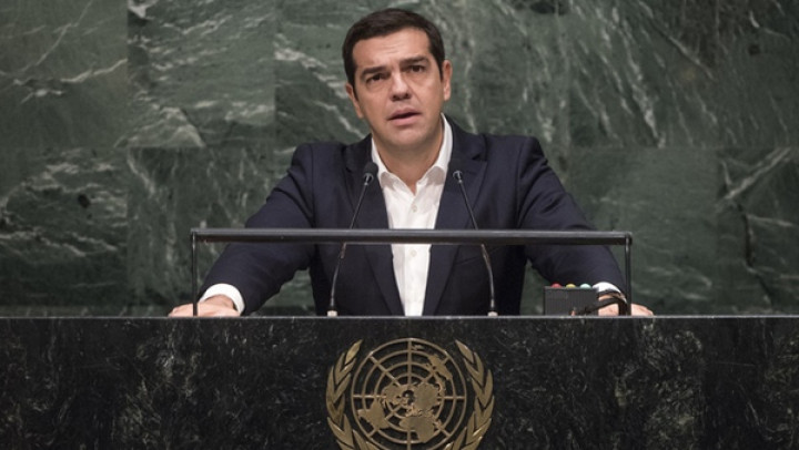 Grški premier Aleksis Cipras; foto: UN