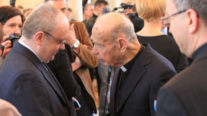 msgr. Franci Trstenjak in škof Smej