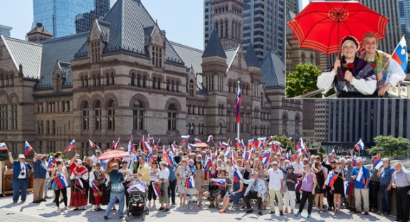 Dvig slovenske zastave v Torontu