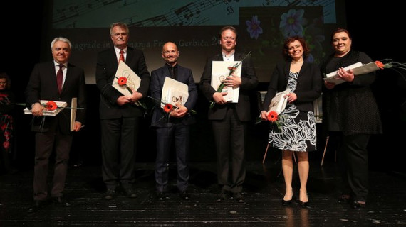 Naš sogovornik v družbi letošnjega Gerbičevega sonagrajenca in prejemnikov priznanj