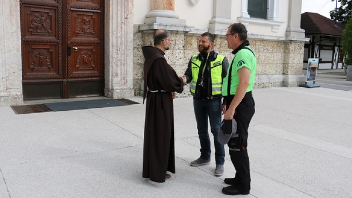 P. Bahčič ob sprejemu motoristov