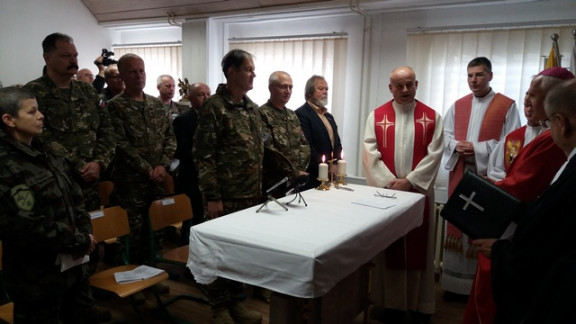 Blagoslov kapele v vojašnici Ivana Cankarja na Vrhniki
