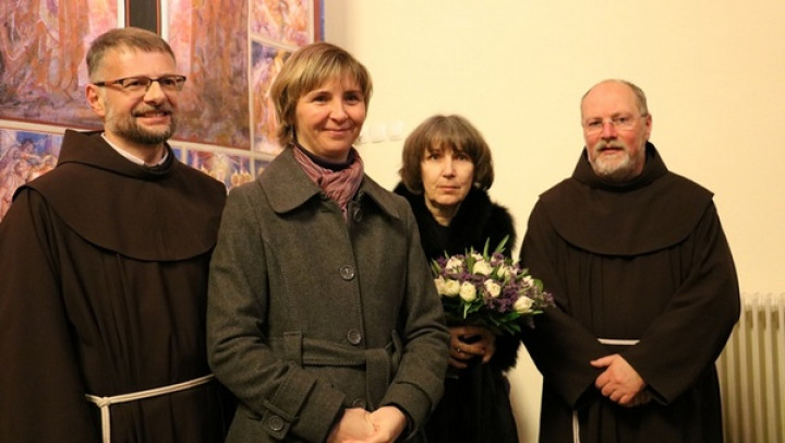 p. Robert Bahčič, Andreja Eržen Firšt, Maša Bersan Mašuk in p. Marjan Čuden; foto: Marija.si