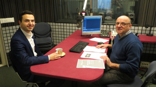 V. d. predsednika NSi Matej Tonin in urednik Tone Gorjup