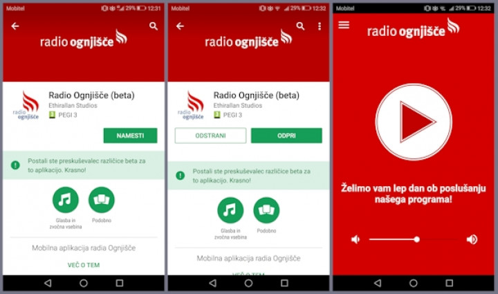 Postopek namestitve android aplikacije Radia Ognjišče