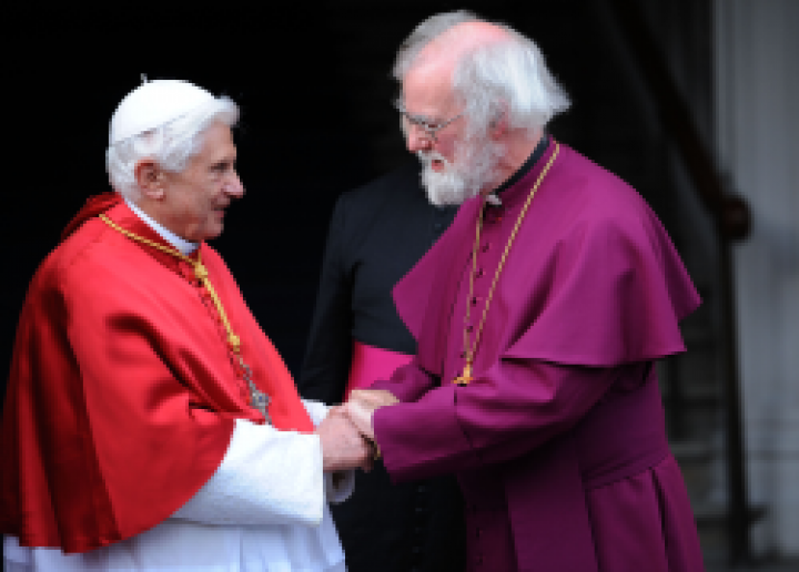 Papež Benedikt XVI. in anglikanski primas dr. Rowan Williams