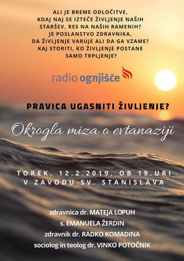 Radio Ognjišče vabi na okroglo mizo o evtanaziji