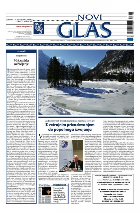 Naslovnica 731. številke Novega glasa