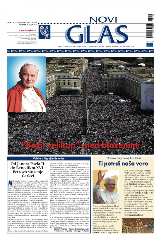 Naslovnica 739. številke Novega glasa