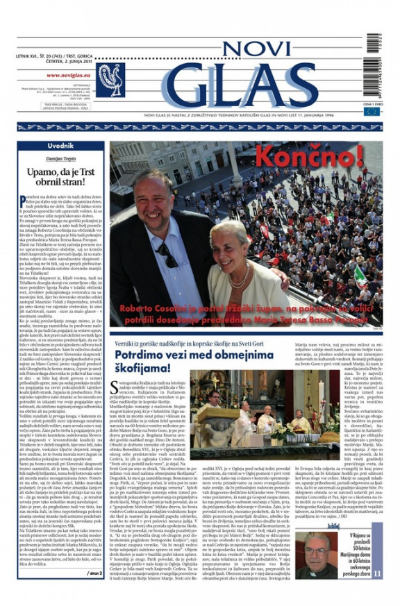 Naslovnica 743. številke Novega glasa