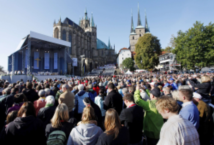 Benedikt XVI. v Erfurtu