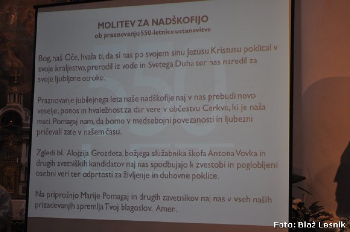 Molitev za nadškofijo